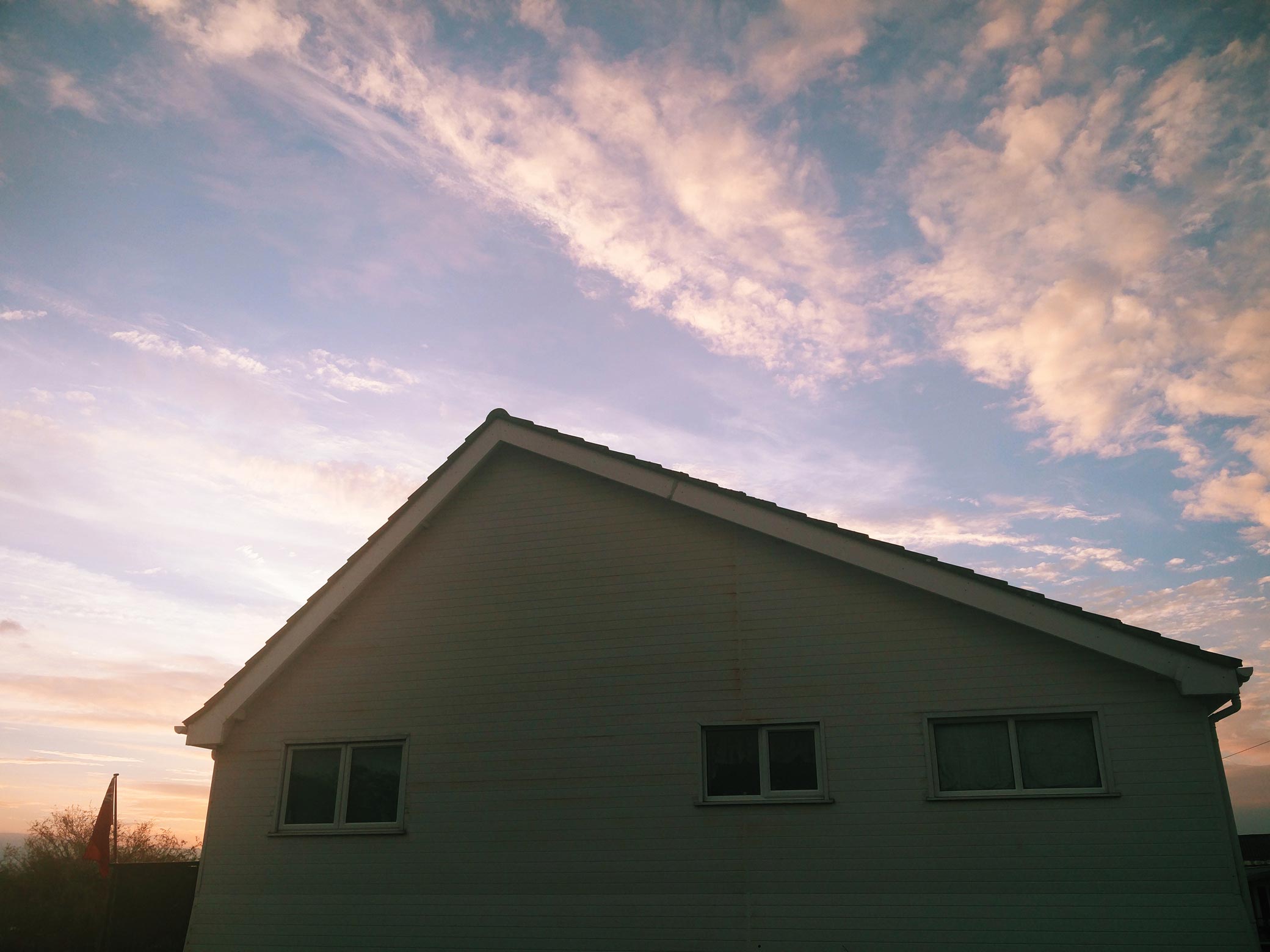 sunset at house