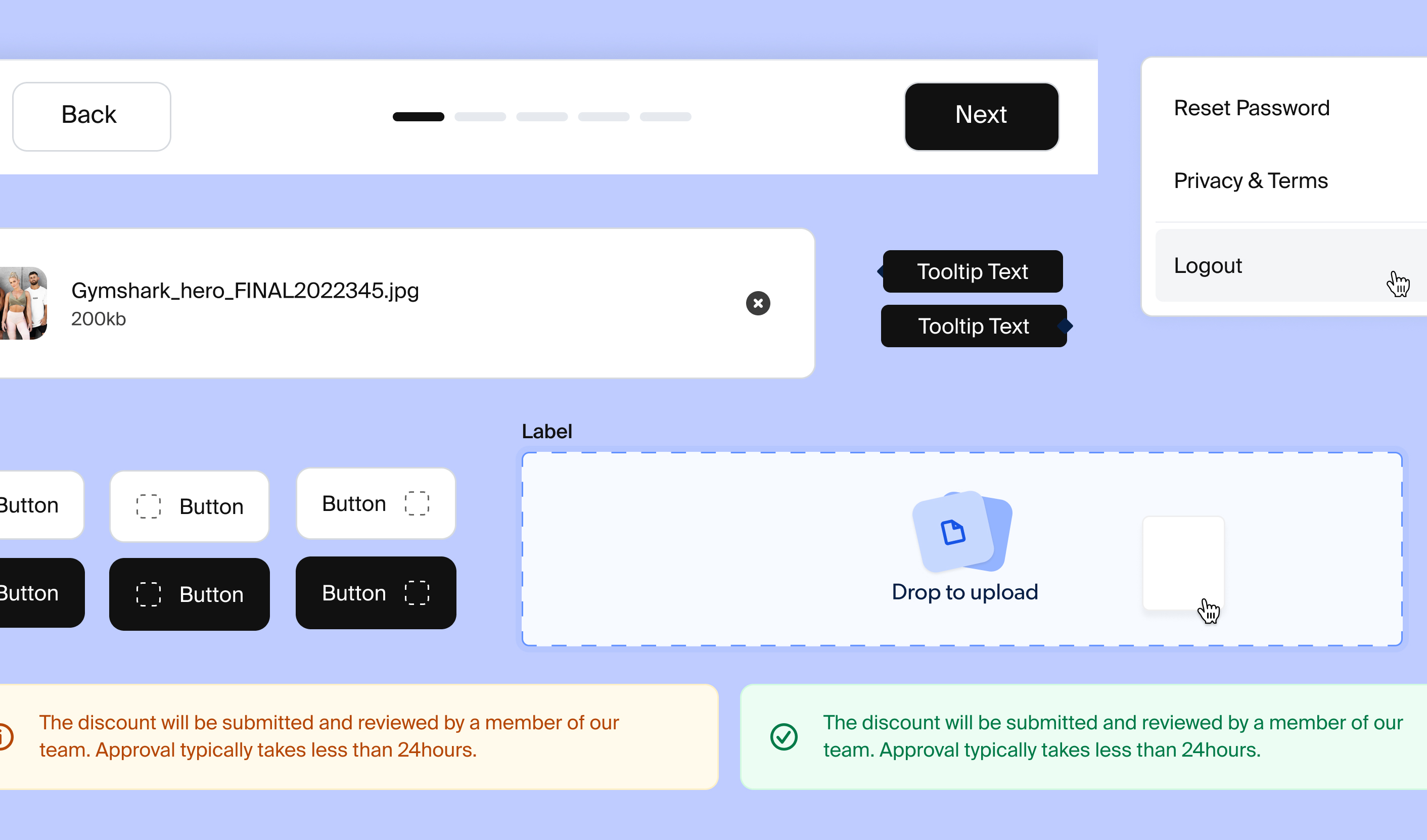 image showing a preview of the design system components